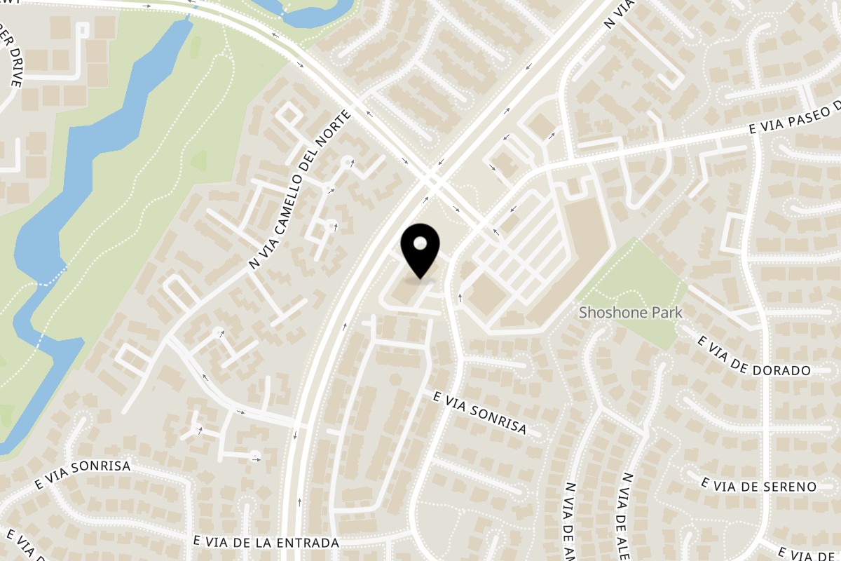 Map showing the location of BLU SEAFOOD Scottsdale on 7300 N Vía Paseo Del Sur Suite 102 in Scottsdale